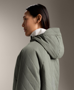 Oysho Водонепроницаемая длинная утепленная куртка FELLEX® AEROGEL 3K, темный хаки