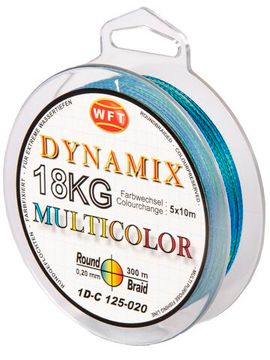 Леска плетёная WFT KG ROUND DYNAMIX Multicolor 300 м, 0,20 мм
