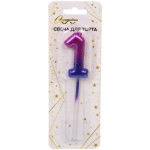 Свеча для торта Цифра Космос «1» 11 см