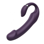 Фиолетовый вагинально-клиторальный вибратор Secwell SW2018