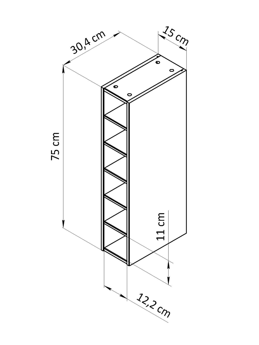 Навесной модуль для винных бутылок Виола, белый