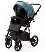 Детская коляска Adamex Nola Deluxe 2 в 1 N-SA63 (СЕРЫЙ С ГОЛУБЫМ КОЖА)