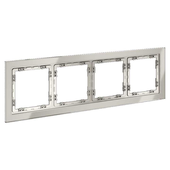 Рамка стеклянная Voltum S70 на 4 поста, (кашемир, стекло) VLS110403