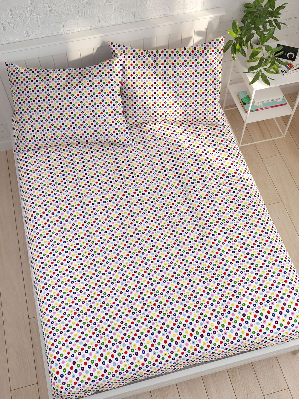 Простынь на резинке Сказка "Конфетти" 140х200 см, перкаль