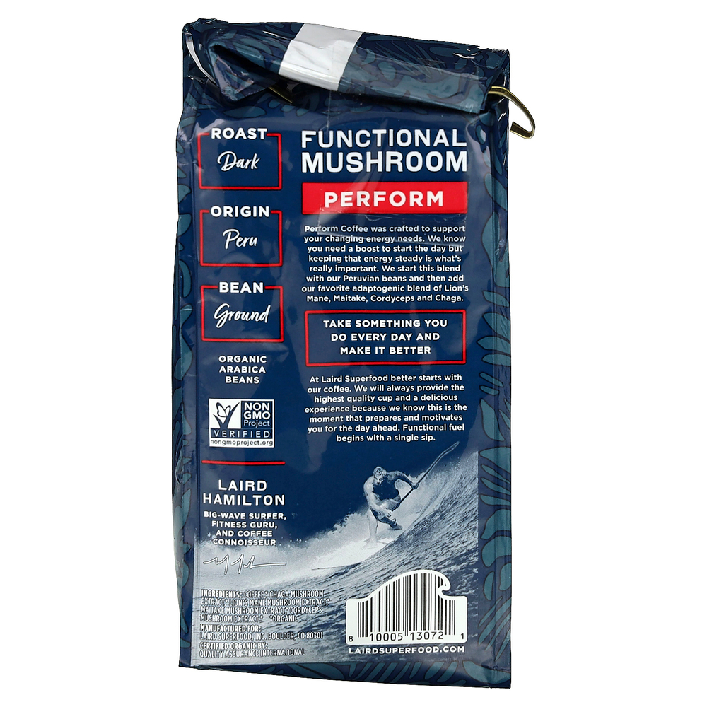 Laird Superfood, функциональный грибной кофе, молотый, темная обжарка, 340 г (12 унций)