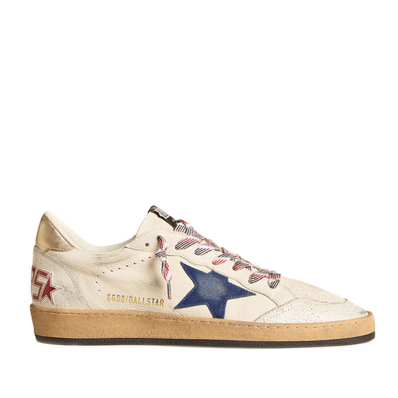 Женские Golden Goose Ball Star in Nappa with Blue Star and Platinum Heel Tab