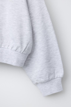 ZARA ХУДИ С РЕЛЬЕФНЫМ НАДПИСЬЮ, СЕРЫЙ МЕЛАНЖ