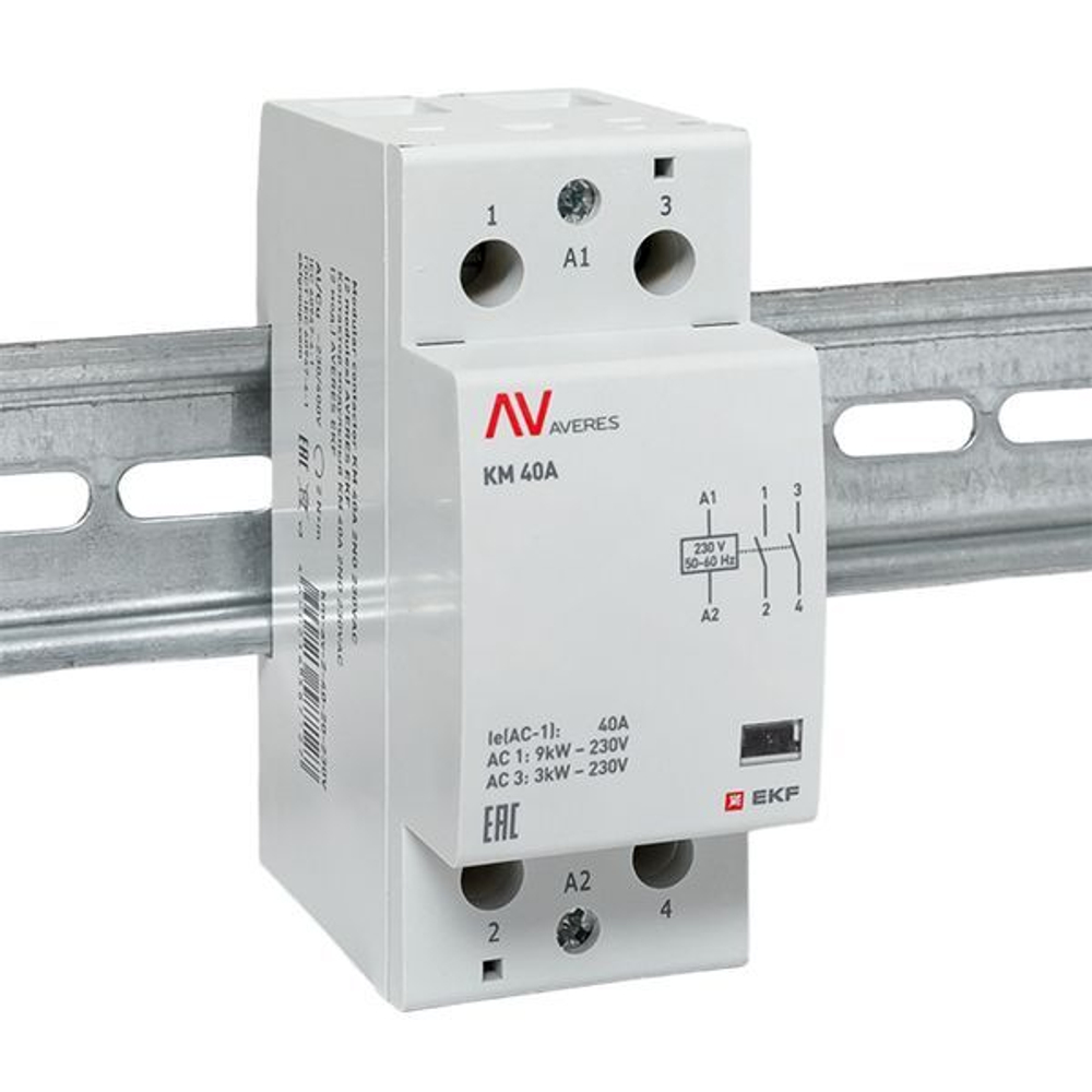 Контактор модульный EKF km-av-2-40-20-230V