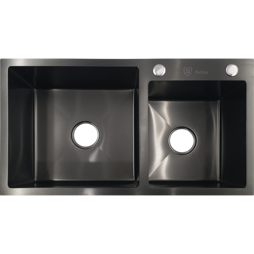 МОЙКА КУХОННАЯ ДВОЙНАЯ ИЗ НЕРЖ-Й СТАЛИ A7843 HANDMADE A-HM-7843/3/BL