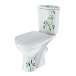 Унитаз-компакт "Комфорт" Декор "Бамбук" (кос,ниж,сид.полип.,2-кн.арм)   (Rosa)