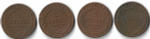 2 копейки 1898, 1899, 1900, 1901 года СПБ Николай II - 4 шт. (F)