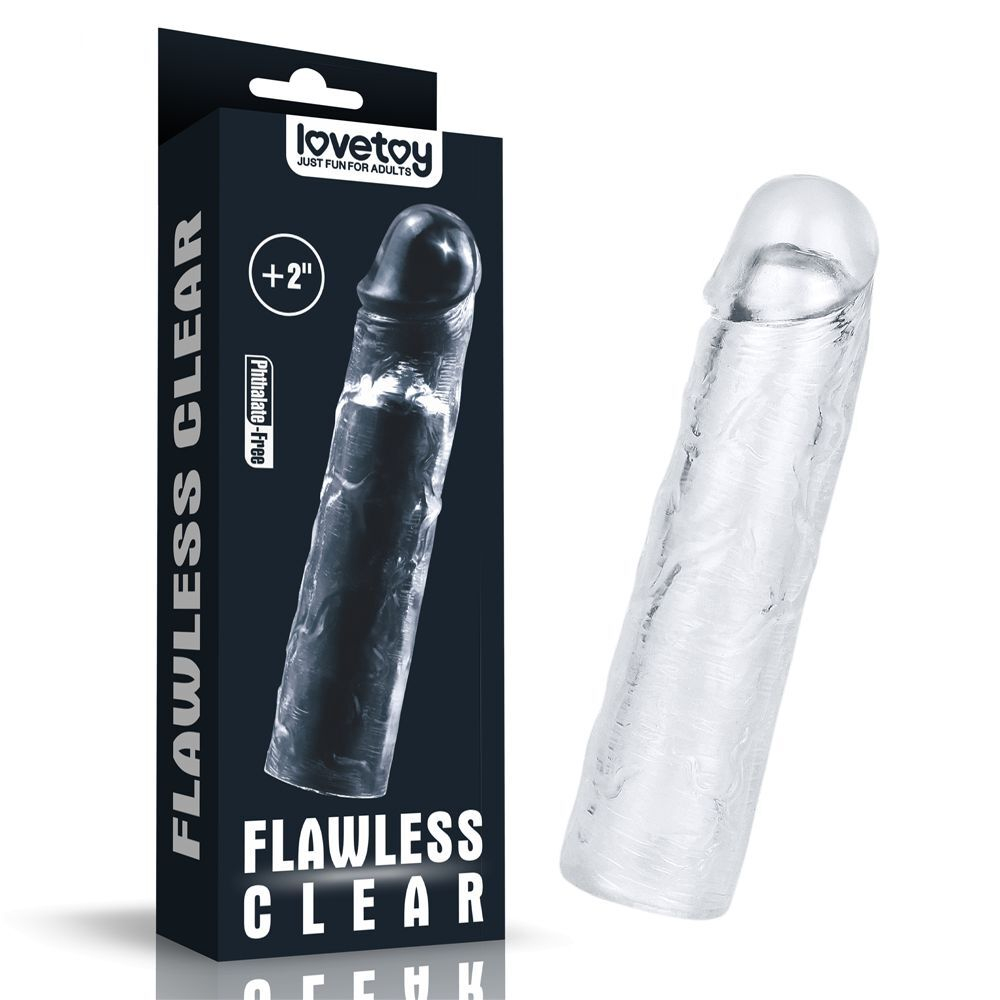 Прозрачная насадка-удлинитель Flawless Clear Penis Sleeve Add 2 - 19 см. (Цвет: прозрачный)
