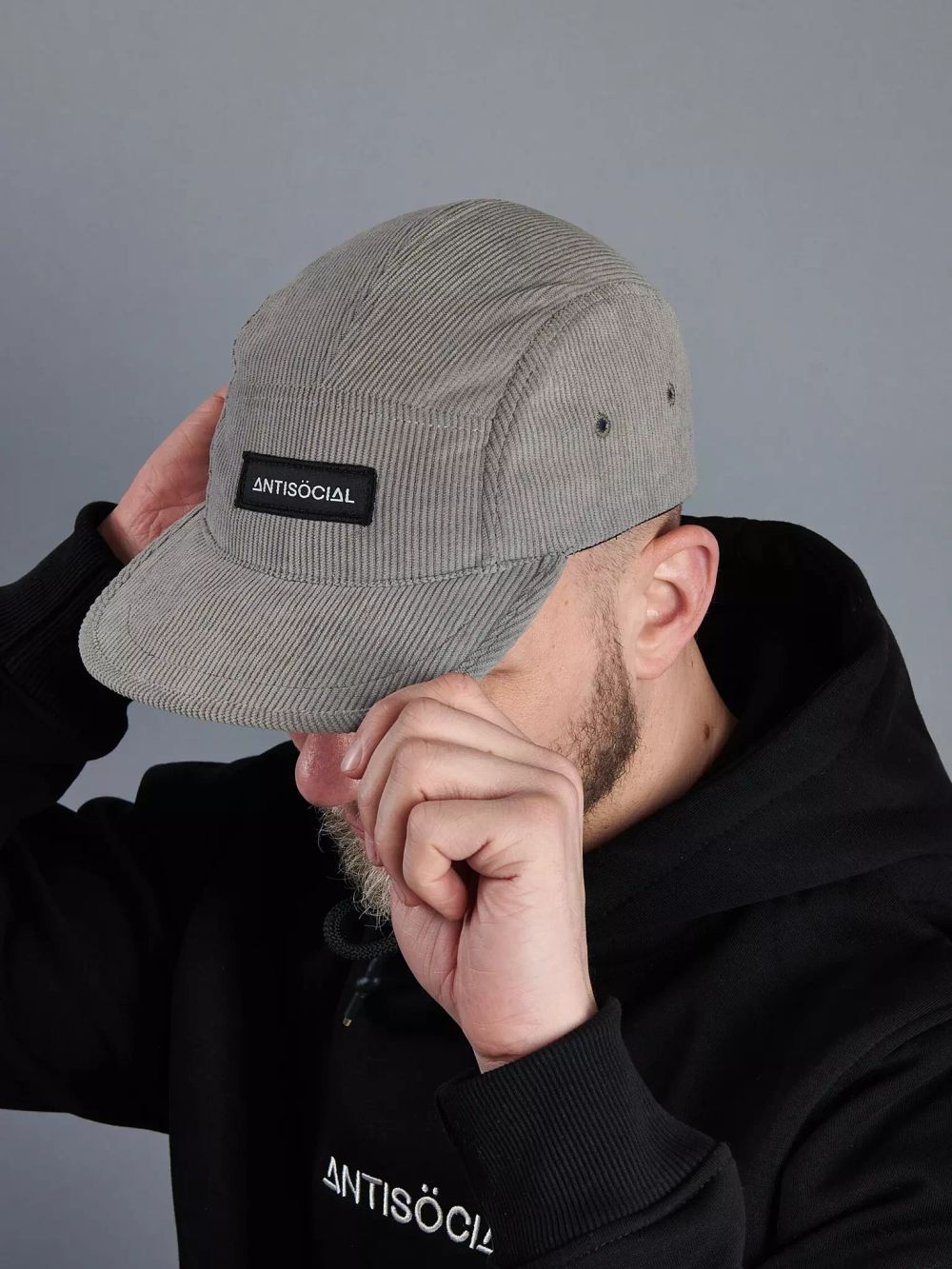 Кепка Antisocial 5 panel Velvet Серая