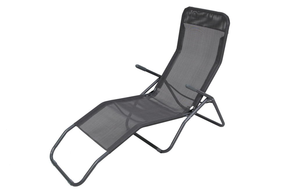 Кресло -шезлонг Капри арт.WR1658  (каркас серый, ткань серая), 1 уп.