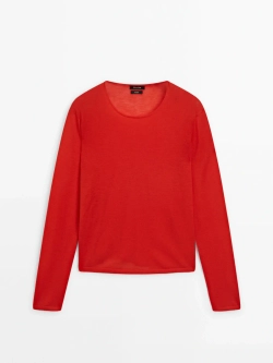 Massimo Dutti Свитер из 100% шерсти, оранжевый