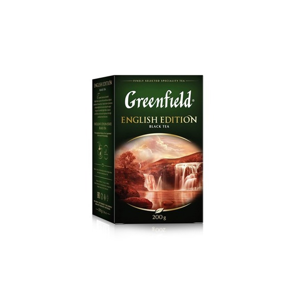 Чай листовой GREENFIELD "English Edition" черный цейлонский крупнолистовой 200 г
