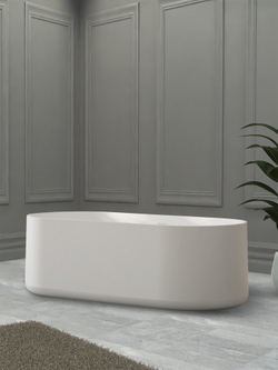 Ванна из искусственного камня ABBER Stein AS9607 белая матовая  170x75 см