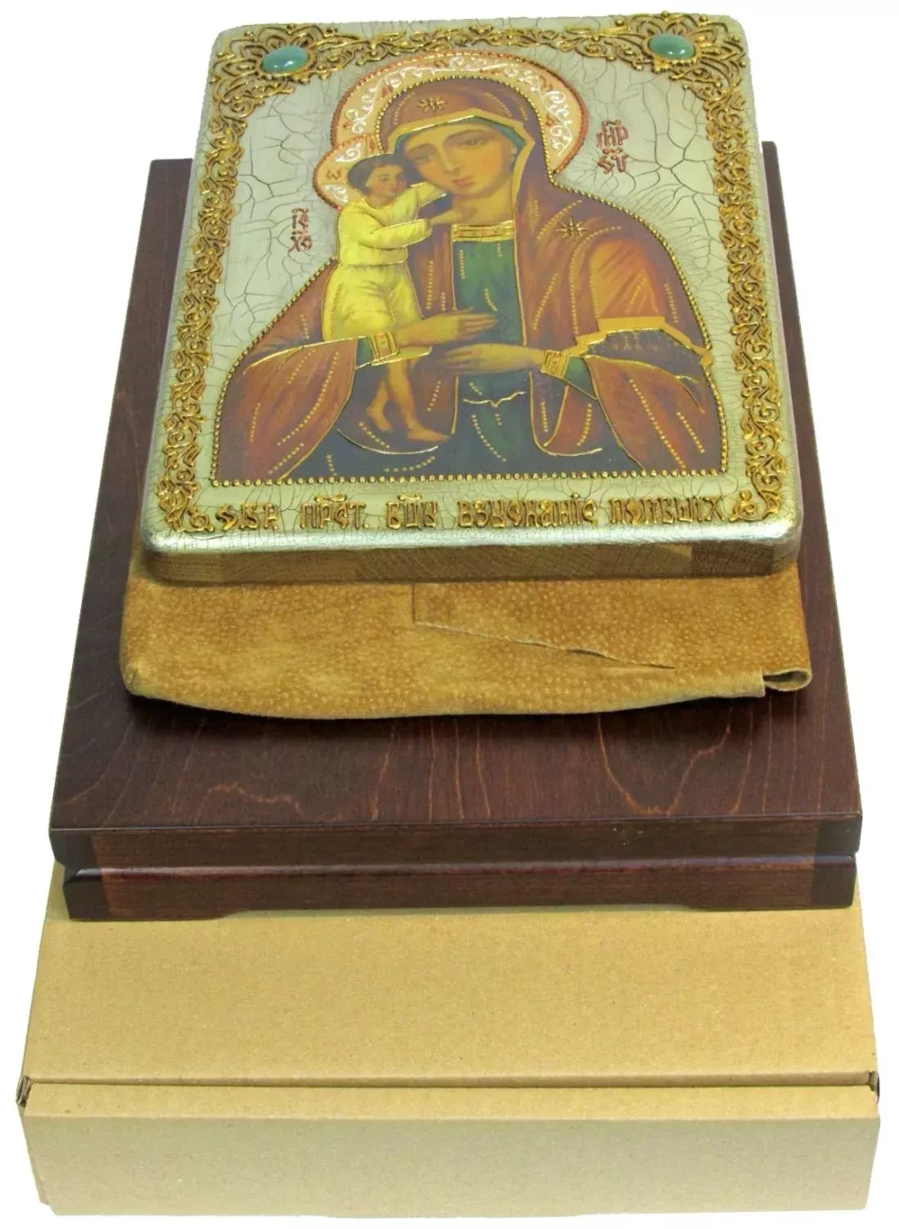 Икона Пресвятой Богородицы "Взыскание погибших" 29х21см на натуральном дереве в подарочной коробке
