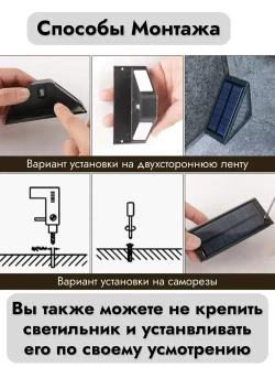 Садовый фонарик на солнечных батареях/подсветка лестниц 2шт