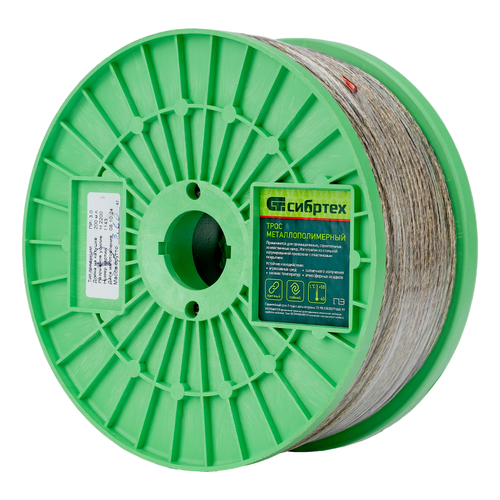 Трос металлополимерный прозрачный ПР-3.0, толщина 3.0 мм, катушка 200 метров Сибртех