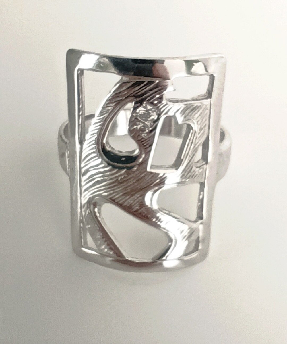 Ювелирное кольцо Эстерелла, родированное серебро, 925 проба, с фианитами/Ф