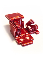 Игрушка робот-паук трансформер, 3D печать, красный в белую полоску