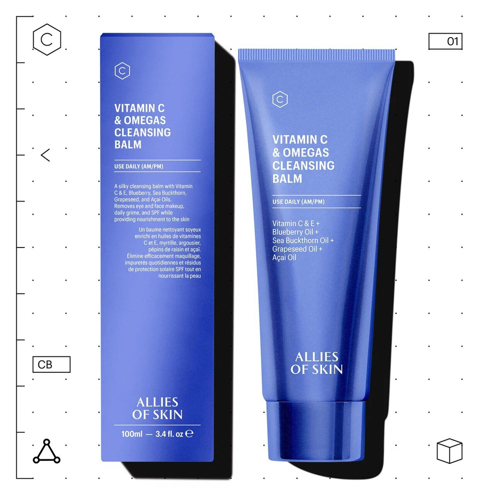 ALLIES OF SKIN Vitamin C & Omegas Cleansing Balm Очищающий гель-бальзам с витамином С и омега-комплексом, 100 мл