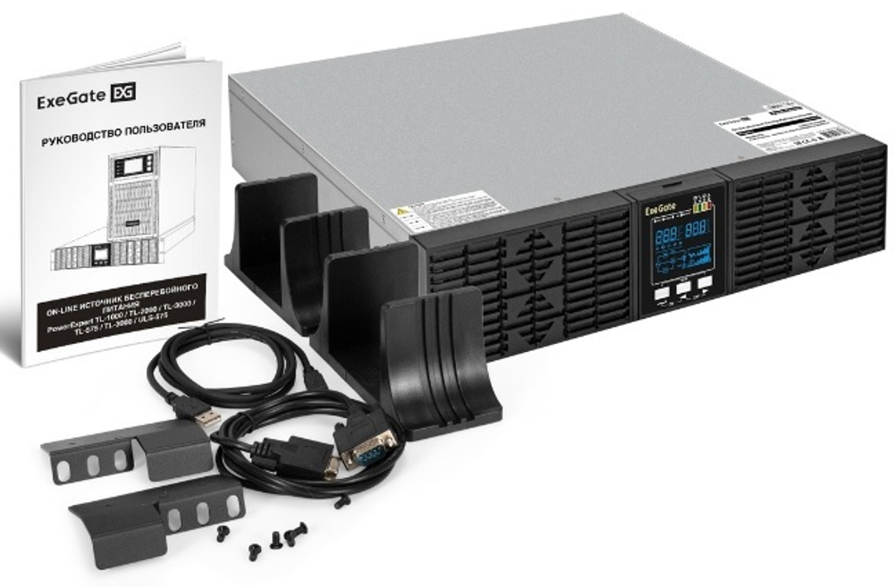 Источник бесперебойного питания  Exegate PowerExpert ULS-575-10kVA.LCD.AVR.T.USB.RS232.SNMP.2U