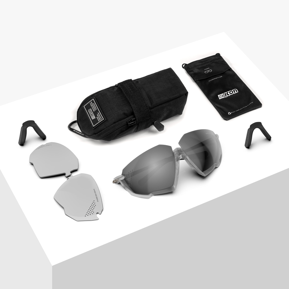 Спортивные очки c диоптриями Scicon Aerojet Titanium Sunglasses Crystal Gloss Multi Mirror Silver + Rain Clear Lenses