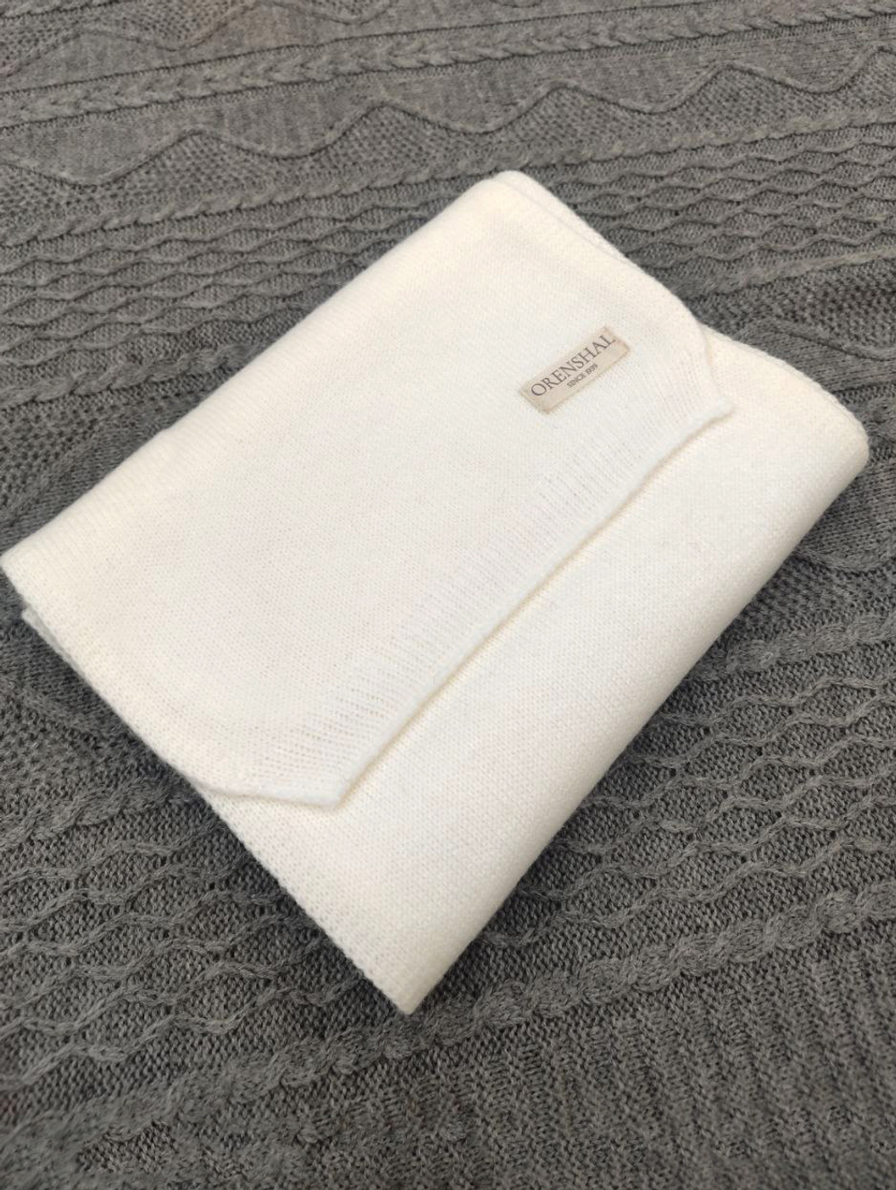 Оренбургский шерстяной шарф Ш501-02 экрю