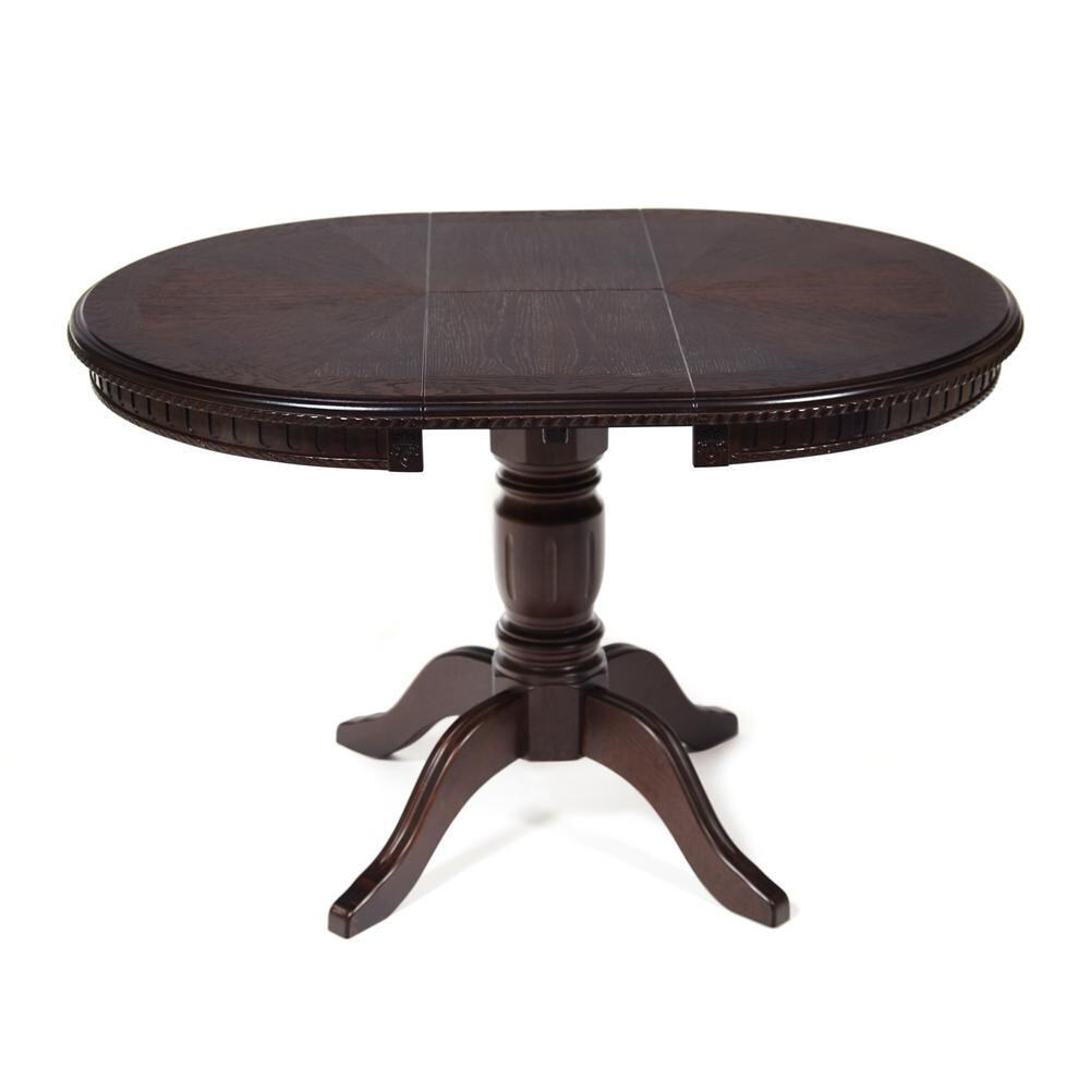 Стол STEFANO круглый бук, мдф, D90+30x77см, Tobacco