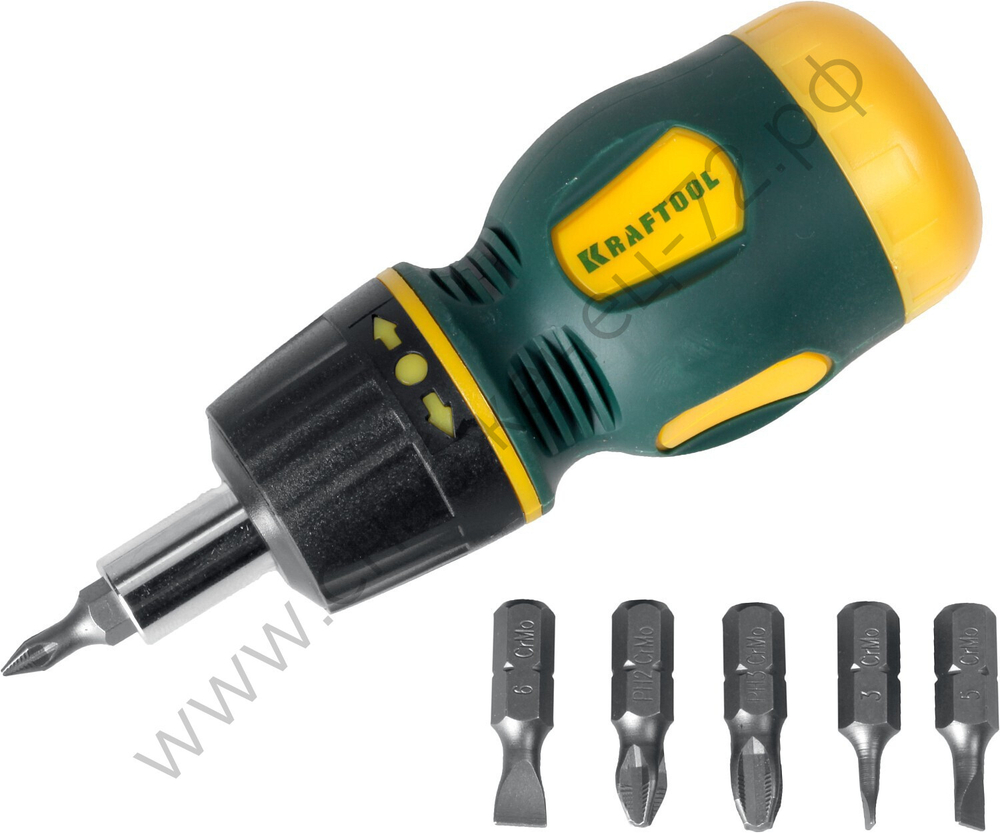 KRAFTOOL Kompakt-6 с битами 6 предм., Реверсивная отвертка (26190-H7)
