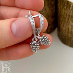 LEFIREL' Серьги серебряные женские "Шишечки" / ювелирные украшения из родированного серебра 925