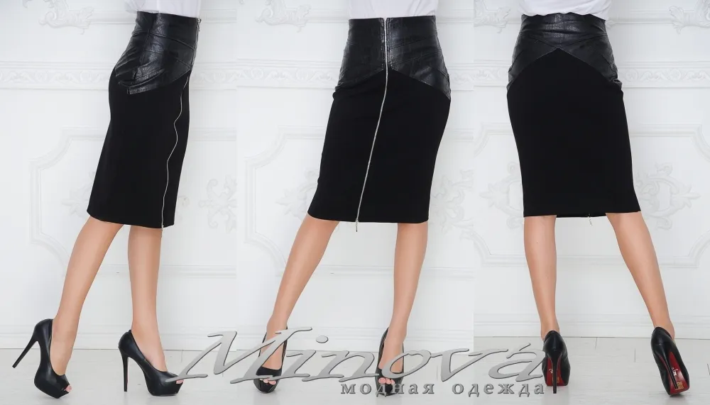 Юбка 1014-черный Minova