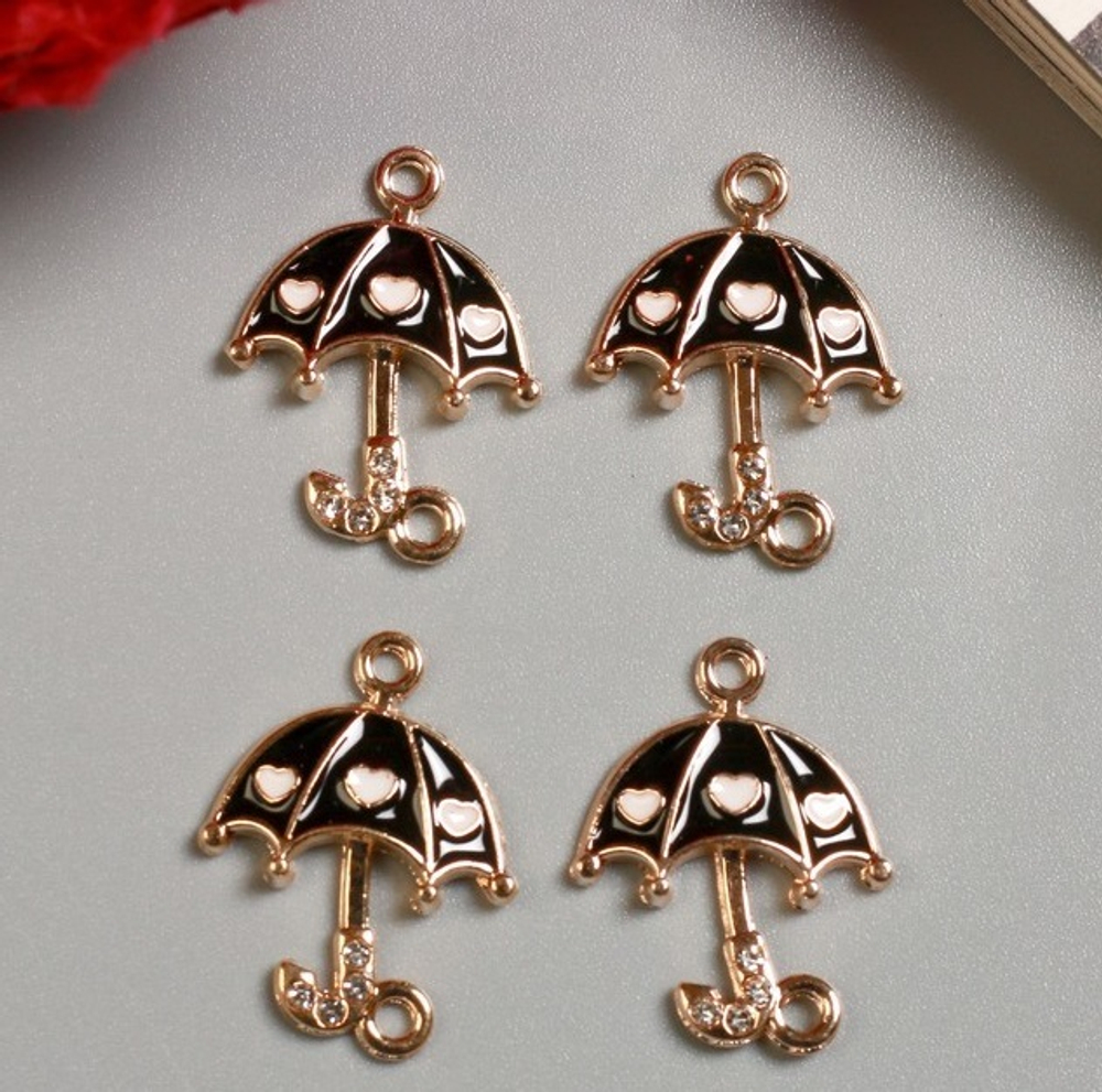 Подвеска "Зонтик с сердечками" 2,3х1,7 см