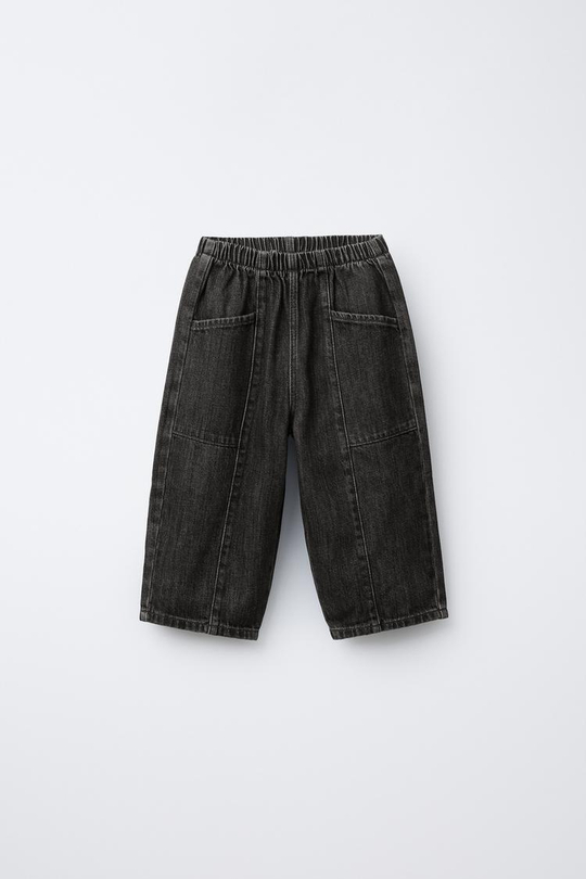 ZARA ДЖИНСЫ BALLOON С КАРМАНАМИ, СЕРЫЙ