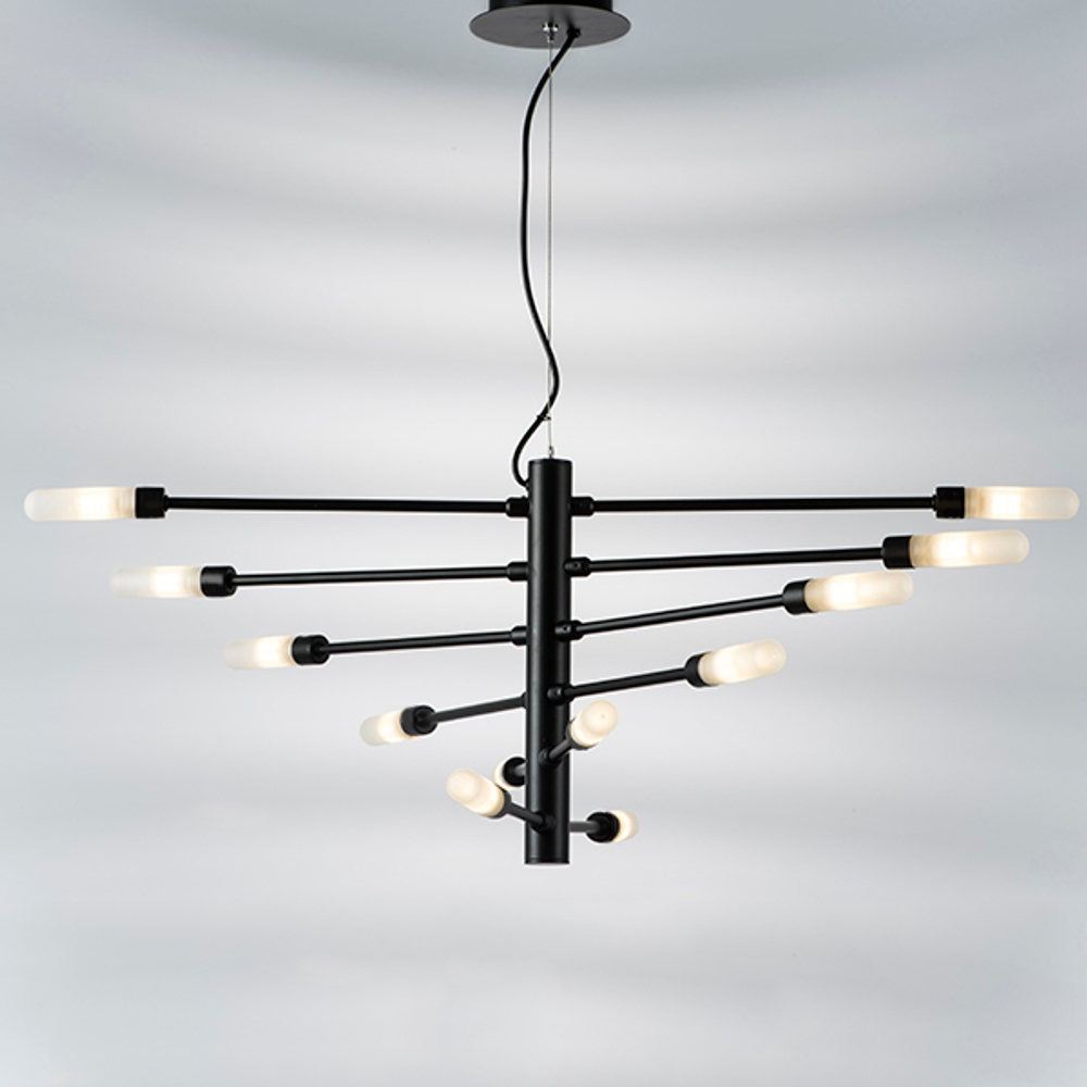 733127 Люстра RAGNO 12х40W G9 ЧЕРНЫЙ МАТОВЫЙ