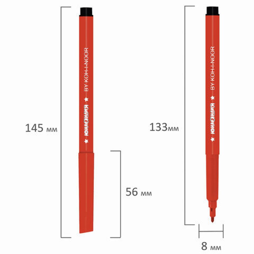 Фломастеры ЮНЛАНДИЯ "Подводный мир" (KOH-I-NOOR EXCLUSIVE), 24 цвета, трехгранные, 151614, 771002BD24KS