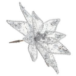 GAEM Цветок исскуственный "Пуансеттия" (на клипсе), L24 W24 H12 см