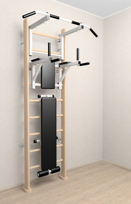 Деревянная шведская стенка Sv Sport 905с (Турник стандарт/Брусья/Скамья)