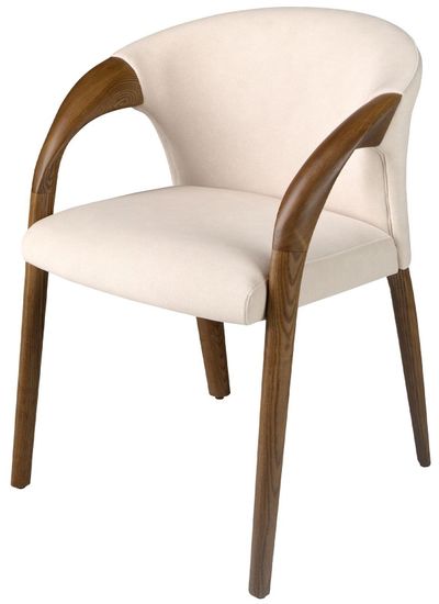 Стул 5151/ACH-19075 из кремового бархата Испания 