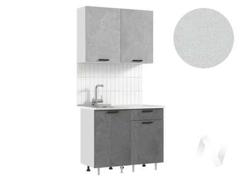 Кухня Рио NEW ЛДСП 1;0м (белый/бетон светлый; бетон темный/антарес)