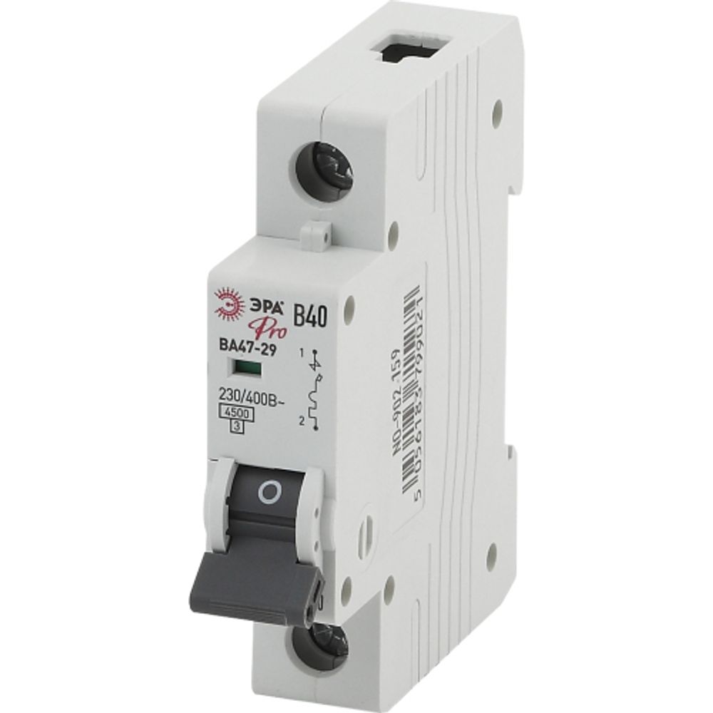 Автоматический выключатель ЭРА PRO NO-902-159 ВА47-29 1P 40А кривая B 4,5кА | Модульные автоматические выключатели