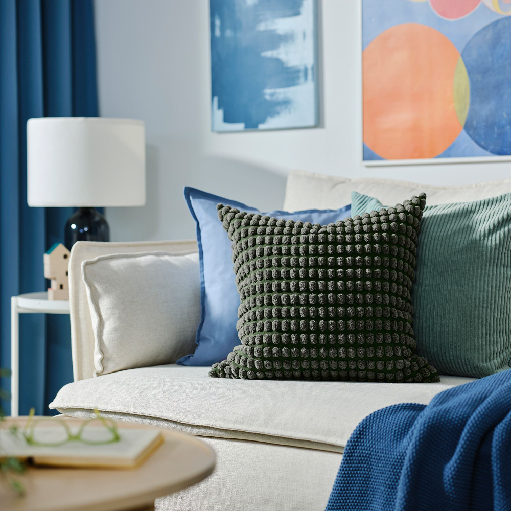 Чехол на подушку IKEA SVARTPOPPEL (СВАРТПОППЕЛ), Серо-зеленый, 50x50 см