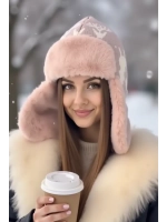шапка зимняя ушанка вязаная с мехом