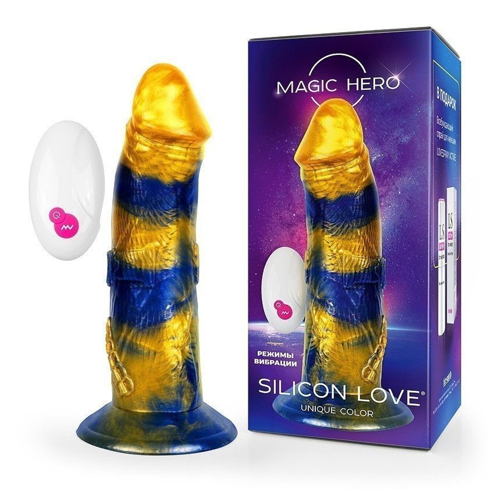 Вибратор Bior toys MAGIC HERO на присоске с ДУ, 21,5 см