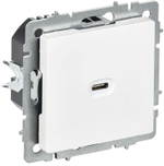 Розетка СП BRITE РЮ12-1-БрАБ USB C 65Вт высокоскор. заряд. арктич. бел. IEK BR-U13-065-K91