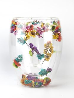 Кружка с двойными стенками и декором внутри v=350мл (боросиликатное стекло) (подарочная упаковка)