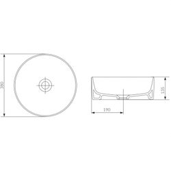 Раковина накладная Cersanit CREA 38 (PUMCRE38/1ocR) керамика, цвет Белый