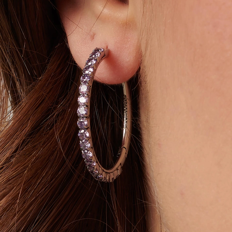 Серьги-кольца Среднее Желание – Фиолетовые